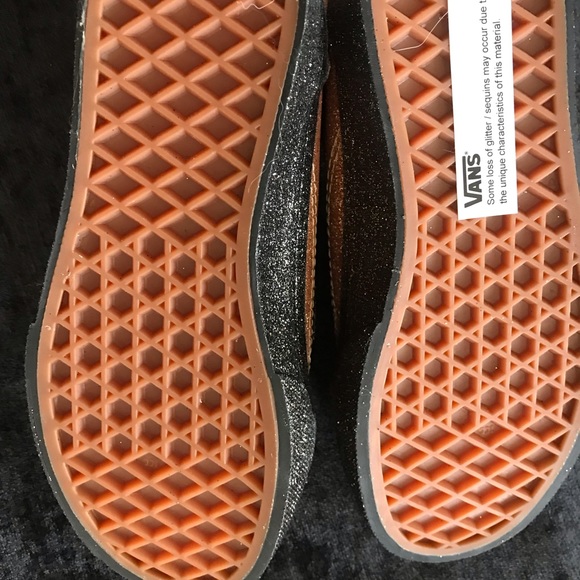 New VANS Kids Old Skool Shoes Party Glitter Black Rose Gold - Picture 16 of 16